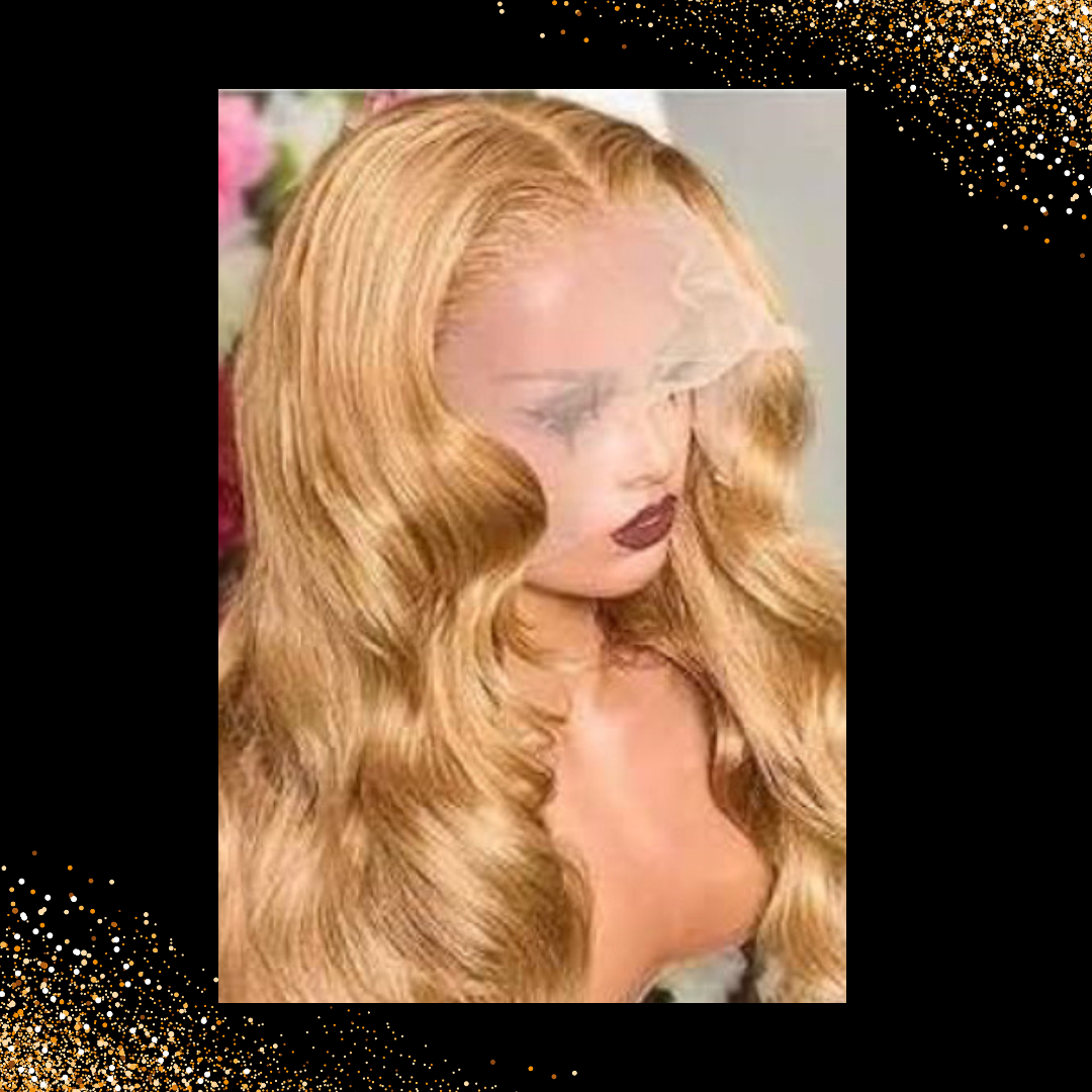 Honey Blonde Transparent Lace Front Human Wigs