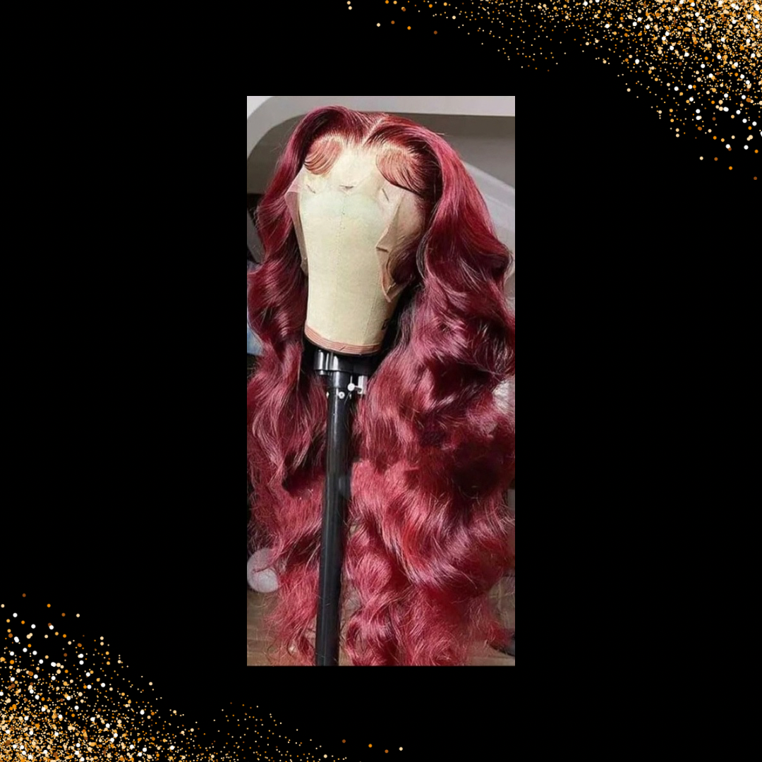Wine Red Body Wave Lace Front Wigs