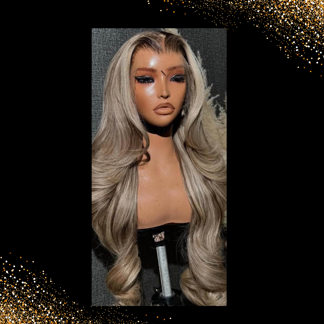 Ombre Milk Tea Lace Front Human Wigs