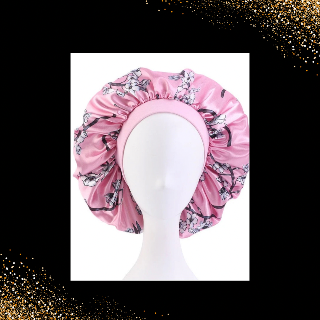 Floral Satin Hair Bonnets