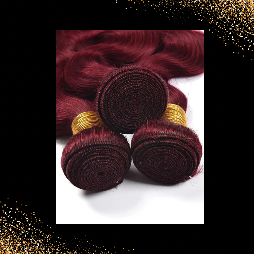 Burgundy Body Wave Bundles w/ Closure