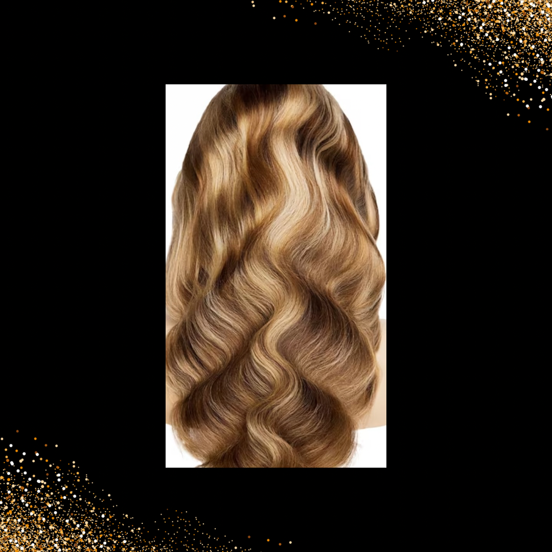 Honey Blonde Highlight Lace Closure Human Hair Wigs