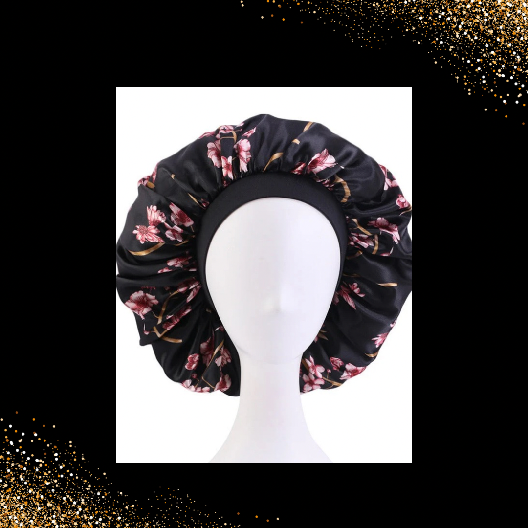 Floral Satin Hair Bonnets