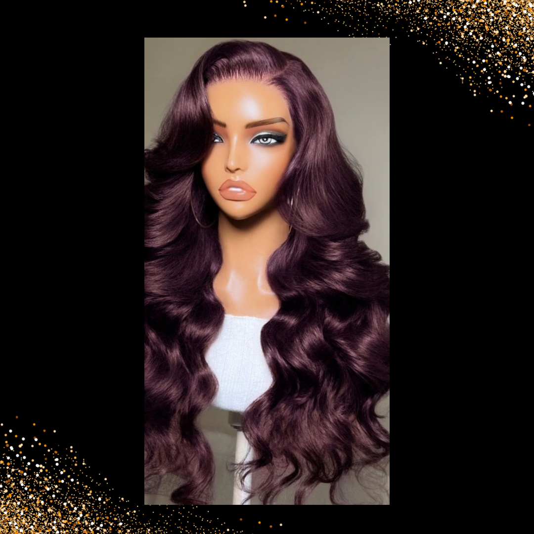 Black Cherry Loose Wave Human Hair Wigs