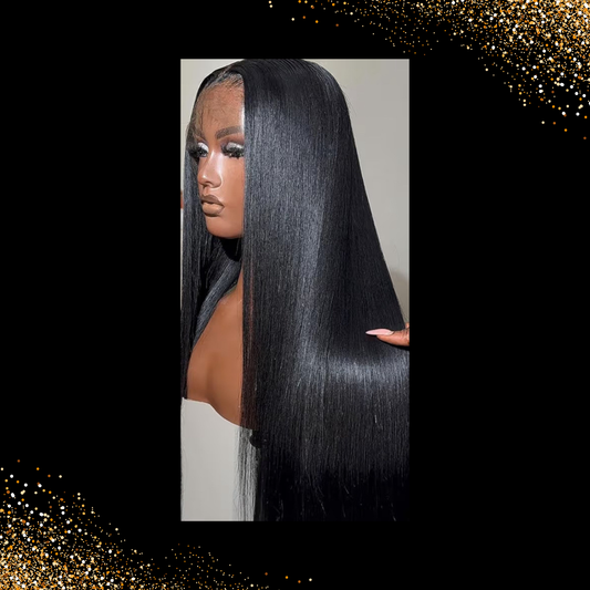 Bone Straight Virgin Human Hair Closure Wigs
