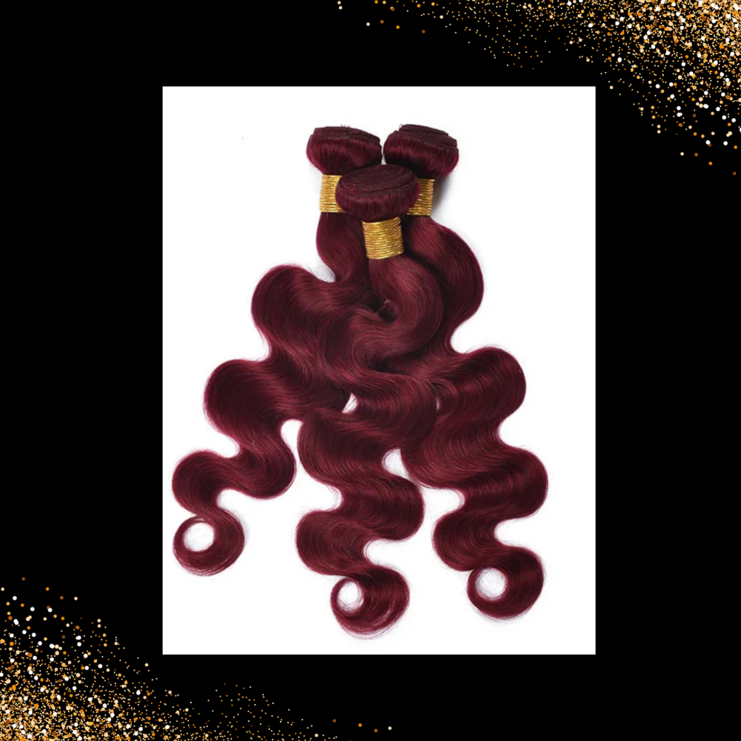 Burgundy Body Wave Bundles w/ Closure