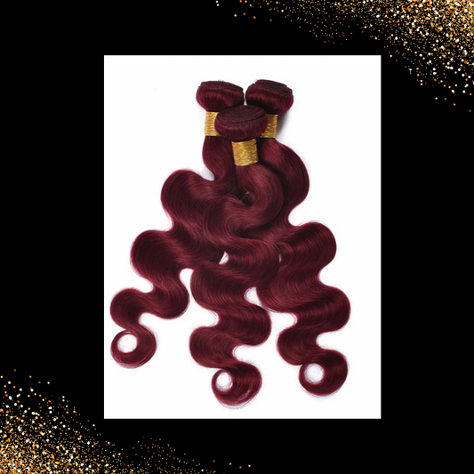 Burgundy Body Wave Bundles w/ Closure