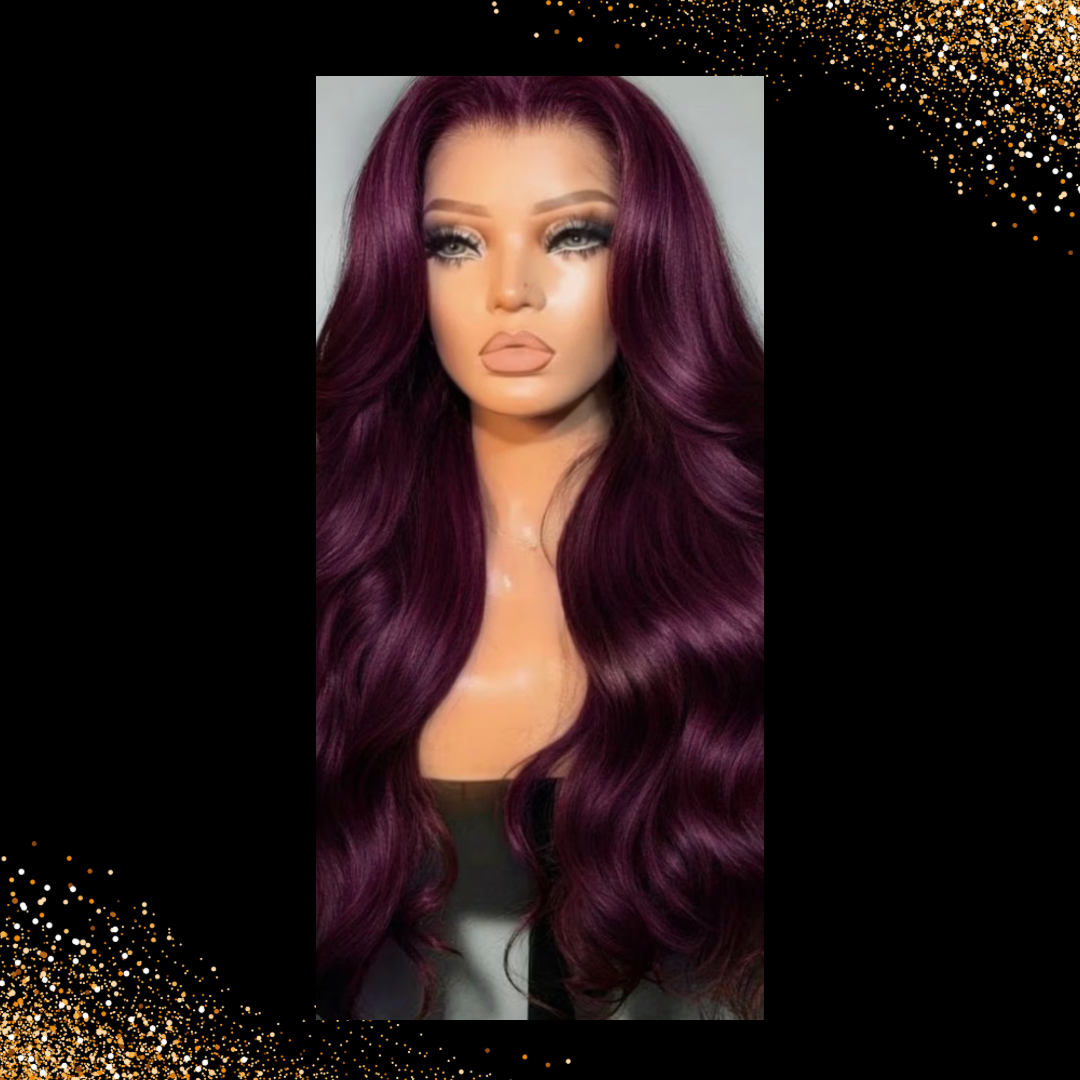 Black Cherry Loose Wave Human Hair Wigs