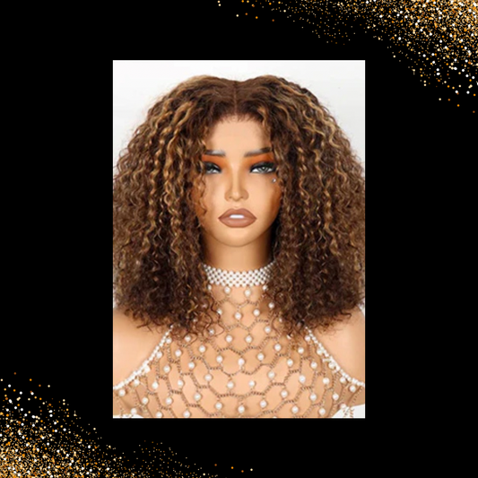 Kinky Curly Closure Bob Wigs