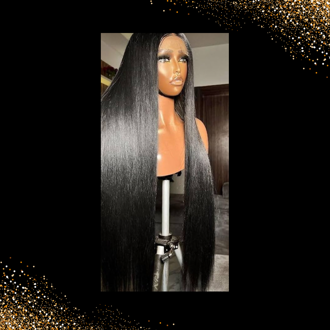 Bone Straight Virgin Human Hair Closure Wigs
