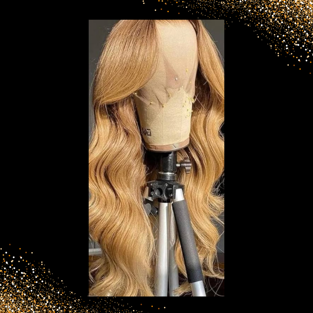 Honey Blonde Transparent Lace Front Human Wigs