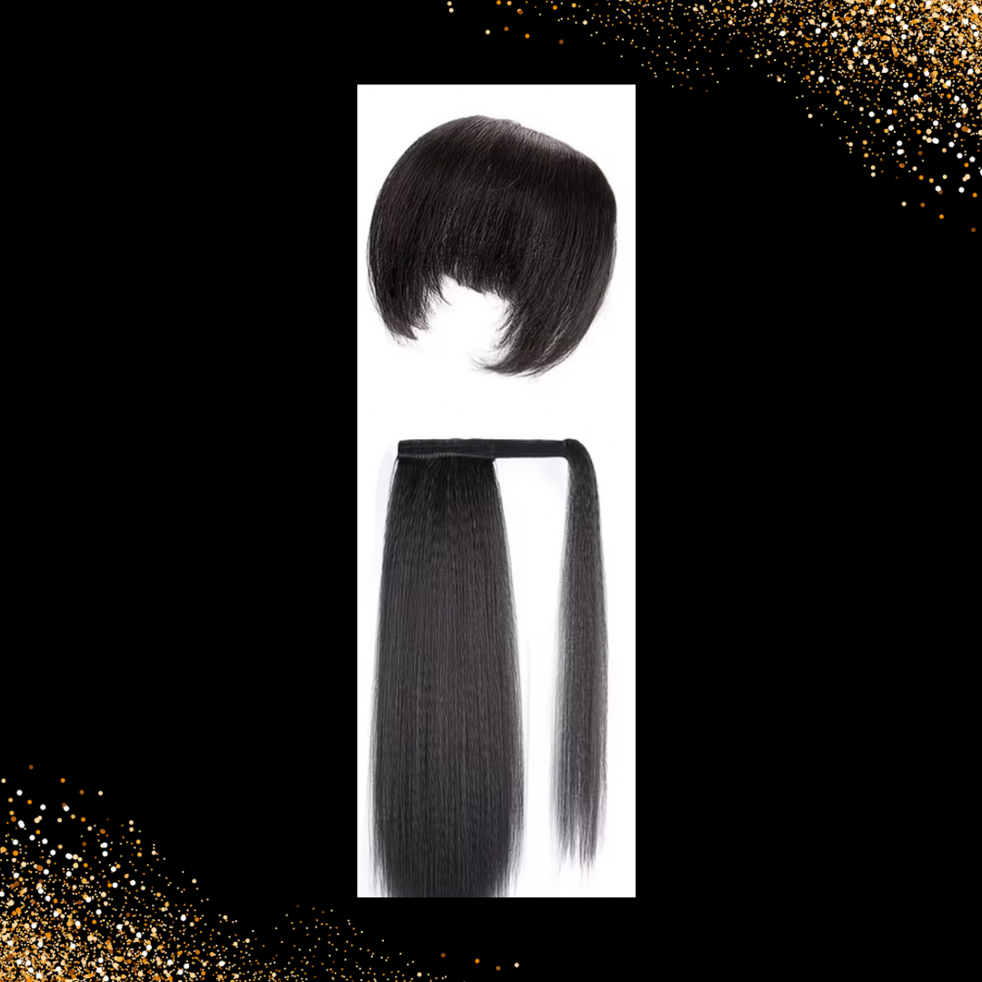 Yaki Straight Pony Tails w/ Bangs