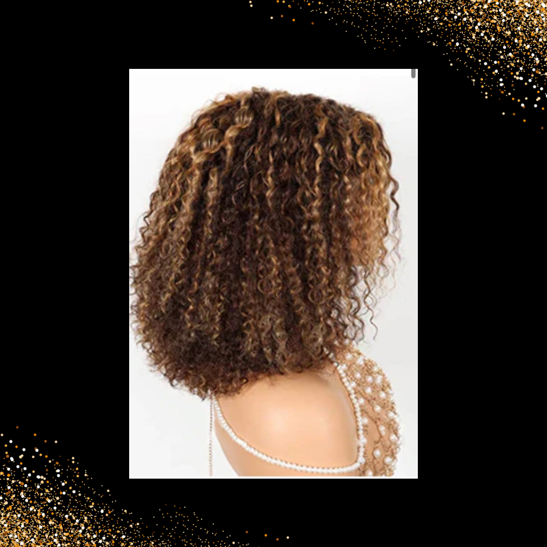 Kinky Curly Closure Bob Wigs