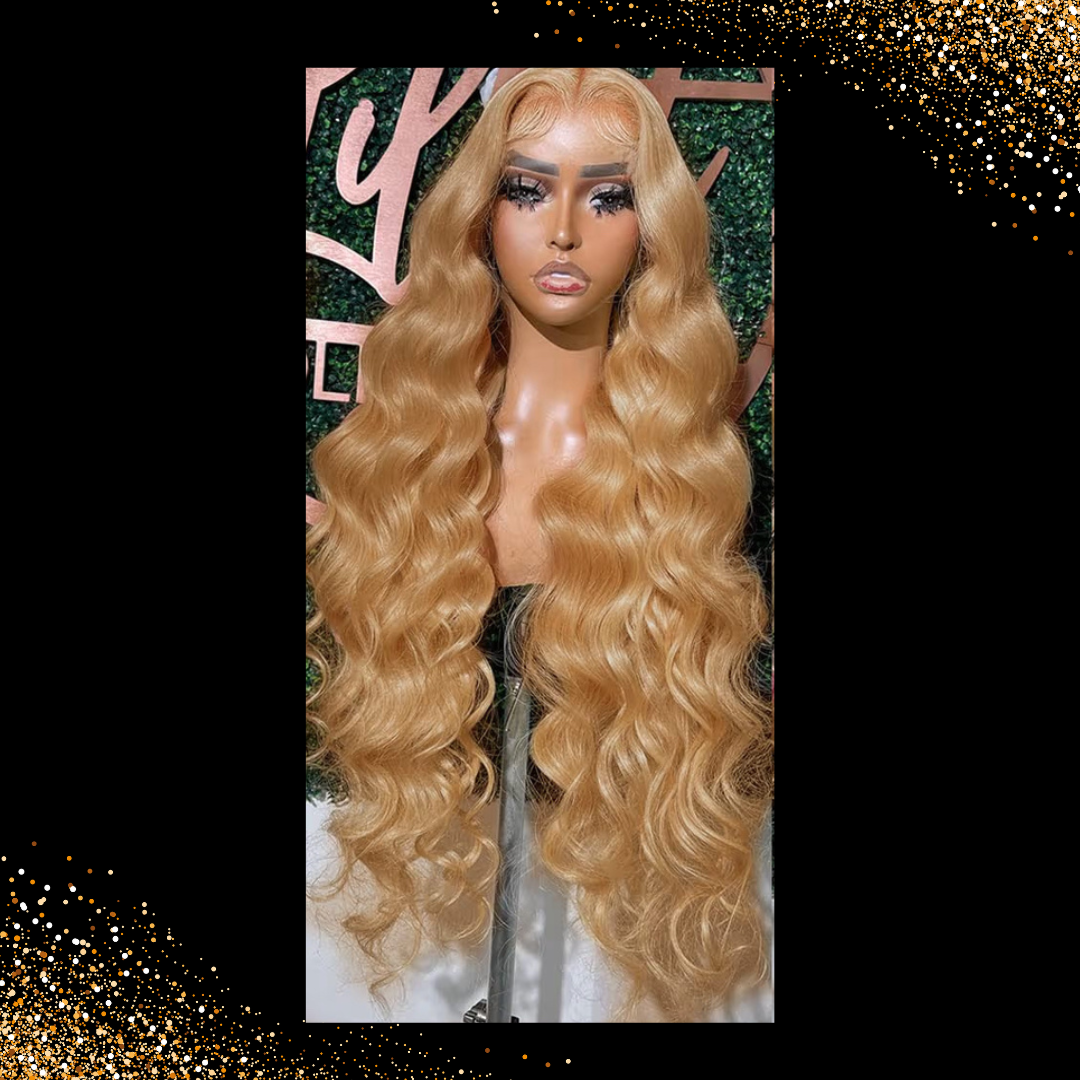 Honey Blonde Transparent Lace Front Human Wigs