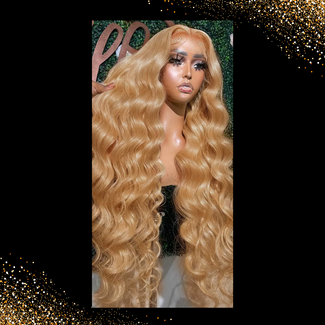 Honey Blonde Transparent Lace Front Human Wigs