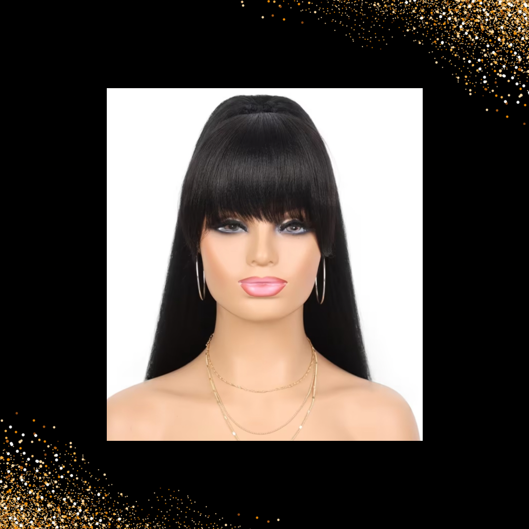 Yaki Straight Pony Tails w/ Bangs